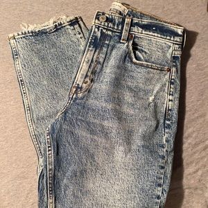 Abercrombie- The Mom Jean, High Rise. Size 29R (8). Acid wash jeans. WORN ONCE